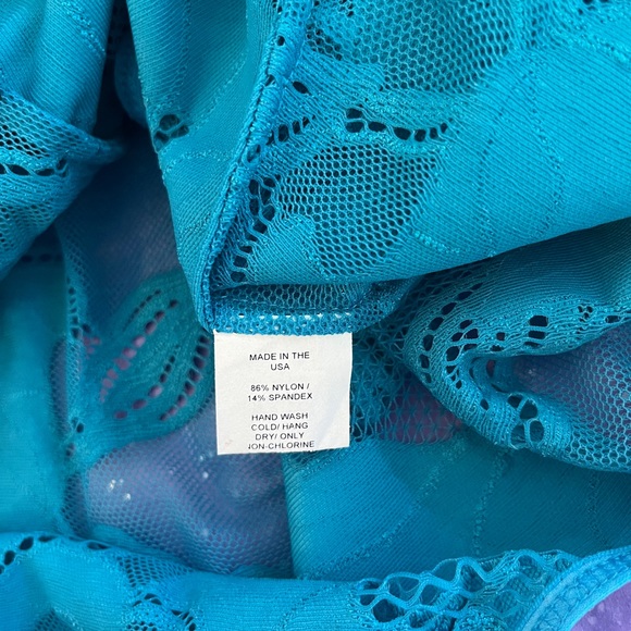 Suzy Black | NWT | “Patina” elastic lace teddy w. ruffle trim - Picture 7 of 9